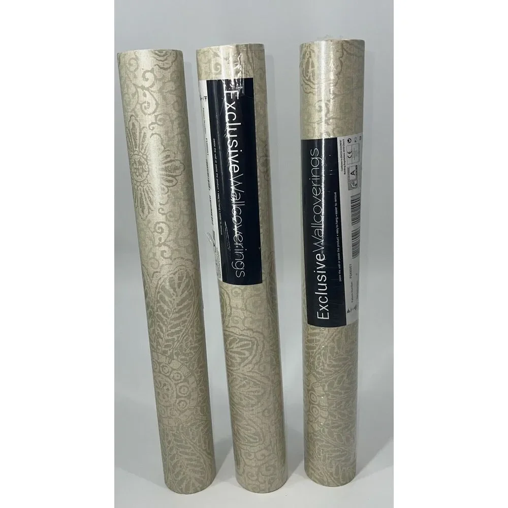 Kenneth James 301-66951 Tribe Modern Floral Scroll Wallpaper, Sage Total 156sq F